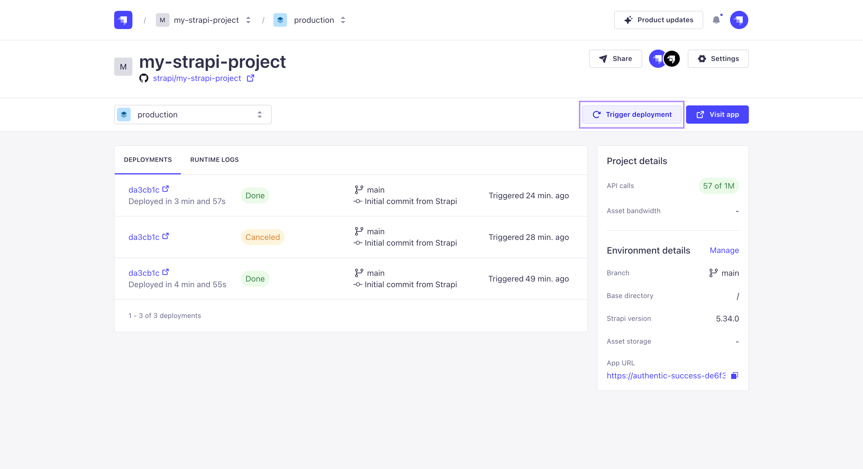 Triggering new deploy